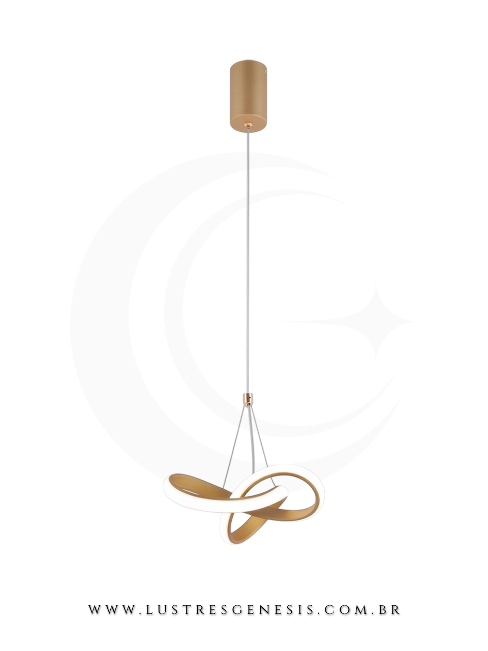Luminaria Pendente de Teto Dourado  Bivolt 24W 3000K &Oslash;22cm, Bancada Area Gourmet, Lavabo, Cabeceira de Cama, Banheiro, Cozinha